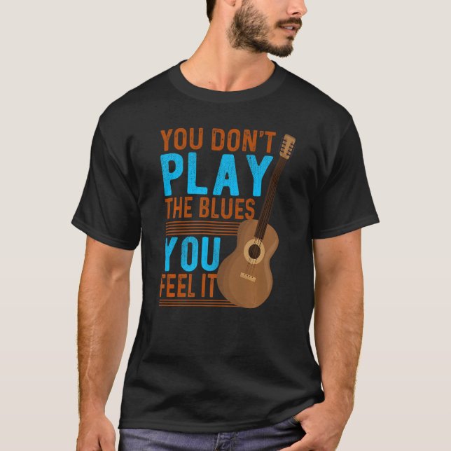 Camiseta No toques el Blues Siente Guitarra Clásico (Anverso)