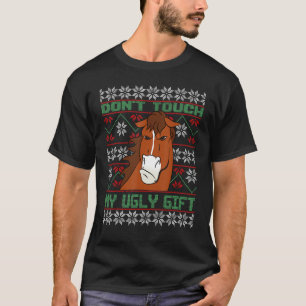 Camiseta No toques el invierno del caballo de castaño feo