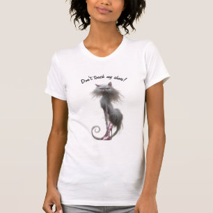 Camiseta No toques mi gato de zapatos