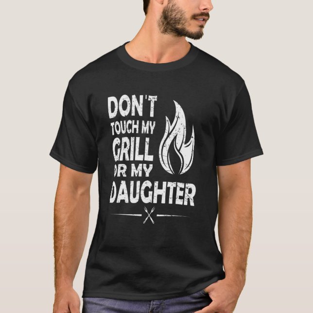 Camiseta No toques mi parrilla o mi hija (Anverso)