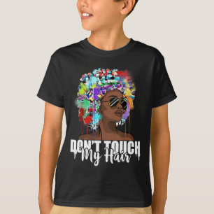 Camiseta No toques mi pelo afro natural del pelo negro hist