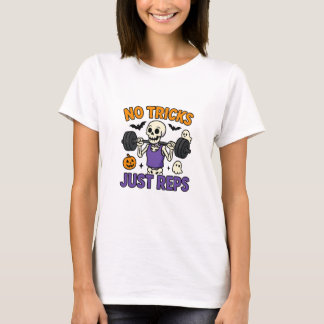 Camiseta No Tricks Just Reps | Cute Funny Halloween Gym Ske