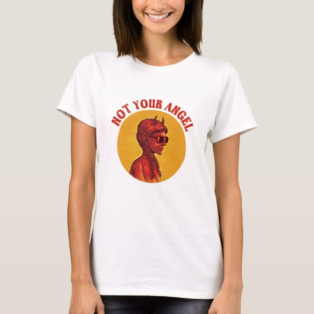 Camiseta No tu ángel - Chica del diablo (Anverso)