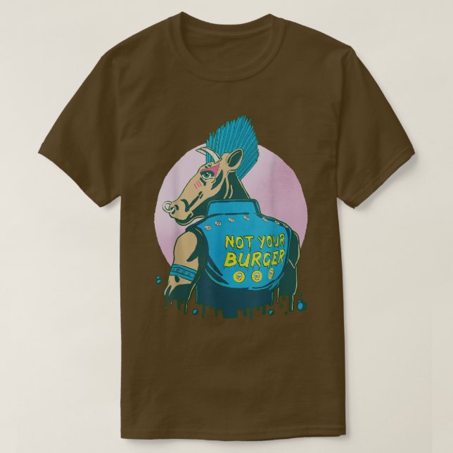 Camiseta No tu vaca de Punk de hamburguesa, vegetariana, ve (Diseño del anverso)