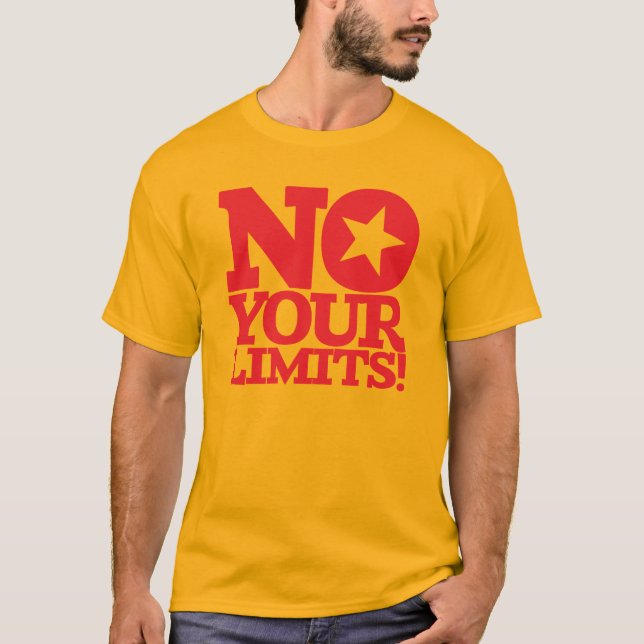 Camiseta ¡No Tus Límites! Texto rojo (Anverso)
