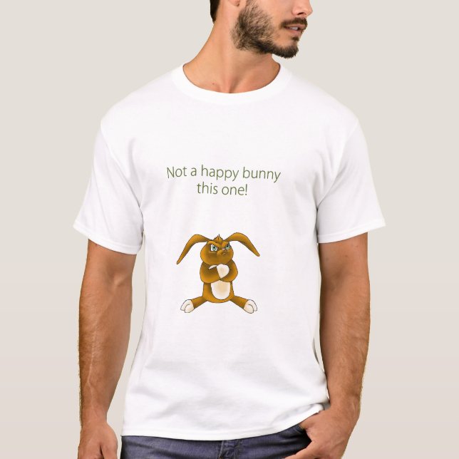 Camiseta No un conejito feliz (Anverso)
