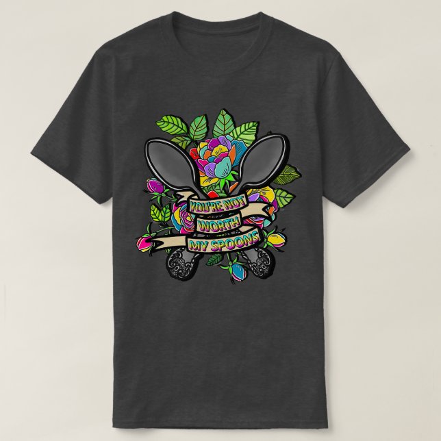 Camiseta No vale la pena mis cucharas (Diseño del anverso)