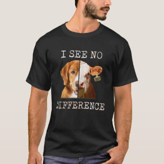 Camiseta No Veo Diferencia Vegetariana Vega Vaca Y Perro L
