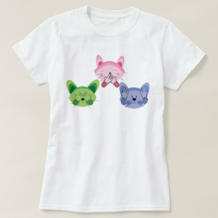 Camiseta No ver maldad, no escuchar hablar mal gatos Chiste
