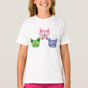 Camiseta No Ver Maldad, Oír No Hablar Malo Gatos Niños Grac