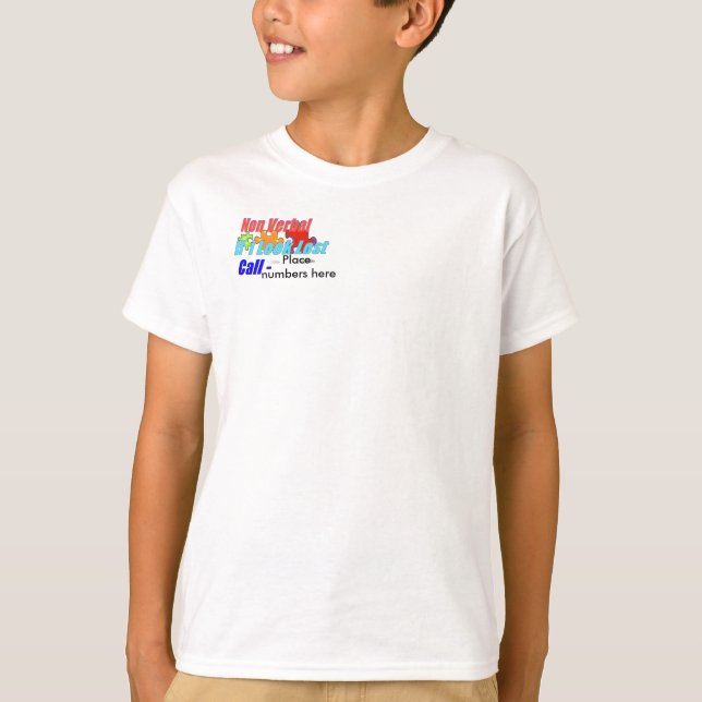 Camiseta No verbal, autístico, Aspergers, autismo, ASD (Anverso)