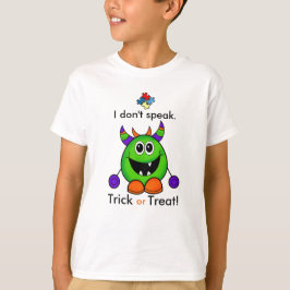 Camiseta no verbal de Halloween es disfraz de auti