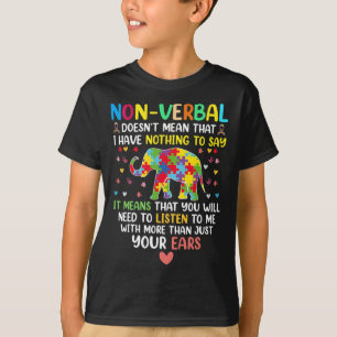 Camiseta No verbialmente no significa que no tenga nada que