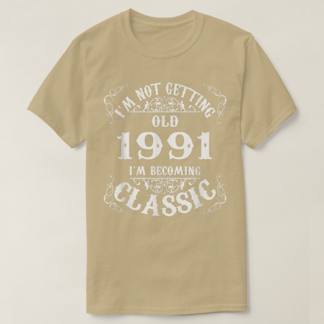Camiseta No Viejo Soy Clásico De 1991 Regalo De Cumpleaños  (Diseño del anverso)