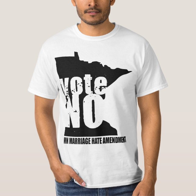 Camiseta no vote NINGUNA ENMIENDA del ODIO de la BODA del (Anverso)