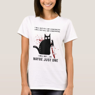 Camiseta No voy a matar a mis colegas, un gato negro asesin