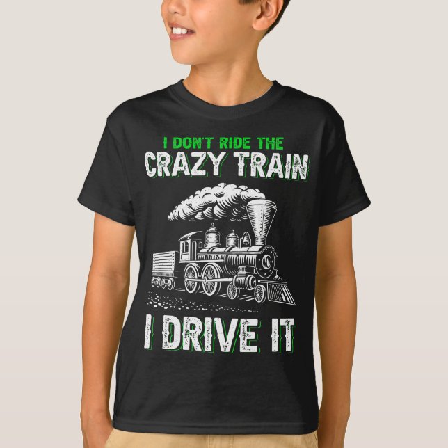 Camiseta No voy en el tren loco que manejo Ferrocarril (Anverso)