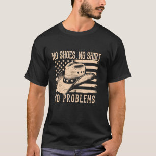 Camiseta No Zapatos No Camisas No Problemas Cowboy Recuento