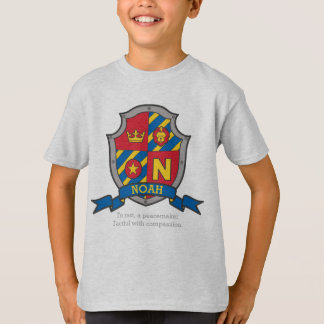 Camiseta Noah N nombre que significa Caballeros escudos esc