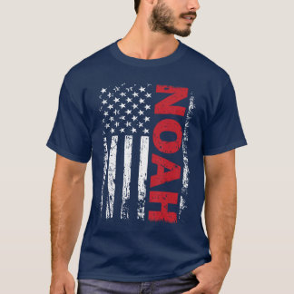 Camiseta Noah Nombre Personalizado con Bandera Americana de