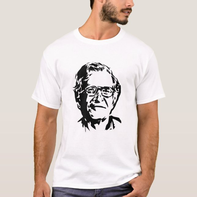 Camiseta Noam Chomsky stencil white (Anverso)
