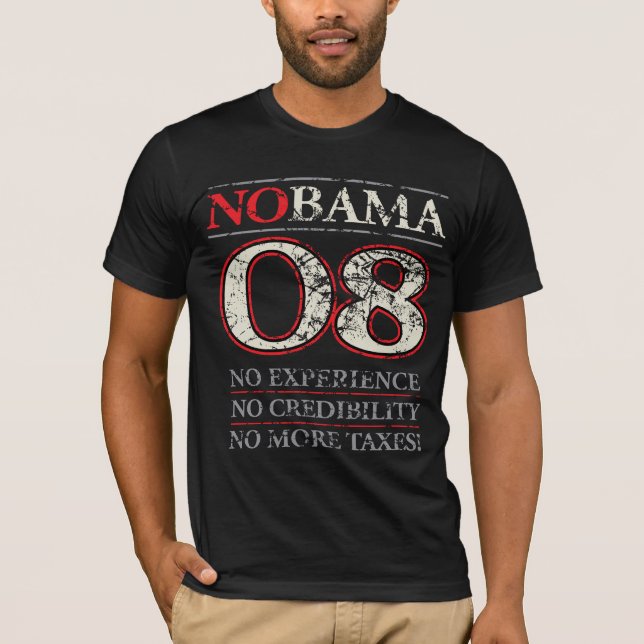 Camiseta NOBAMA o NINGÚN OBAMA '08 (Anverso)