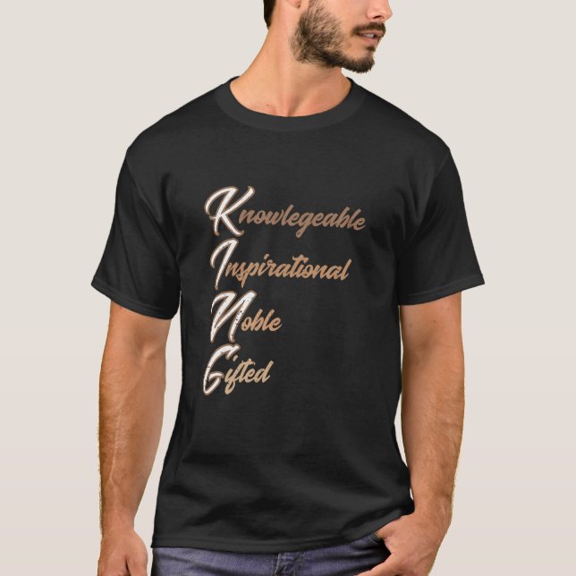 Camiseta Nóbel Noble Inspirador reconocido por King, BHM (Anverso)