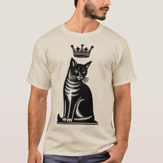 Camiseta Noble Feline Woodcut Style