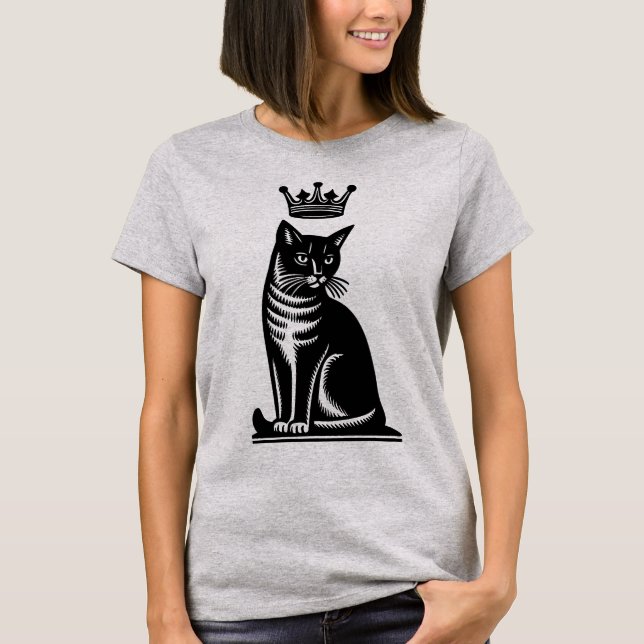 Camiseta Noble Feline Woodcut Style (Anverso)