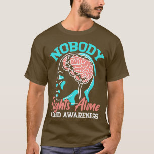 Camiseta Nobody Fights Alone ADHD Awareness Neurodiversity 