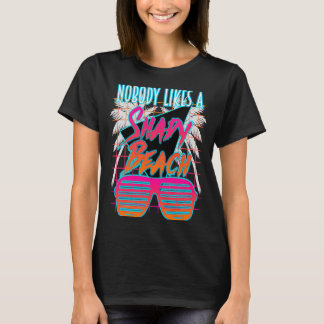 Camiseta Nobody likes a shady Beach 80's grid palm trees su