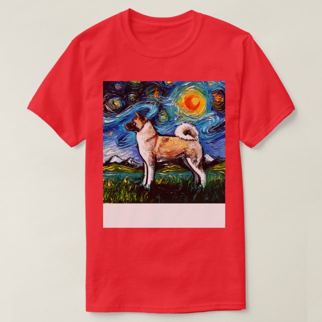 Camiseta Noche Akita Inu (Diseño del anverso)