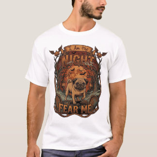 Camiseta Noche Am Me Teme Pug Halloween Luna