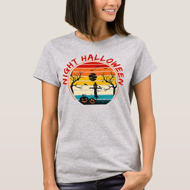 Camiseta Noche aterradora Feliz Halloween (Anverso)