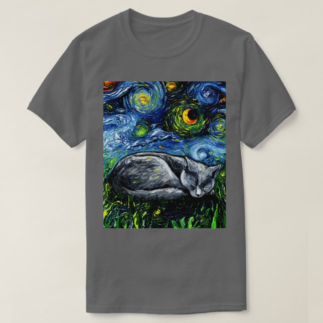 Camiseta Noche azul rusa espantosa (Diseño del anverso)