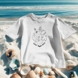 Camiseta Noche brillante Mujeres de Halloween blanco y negr