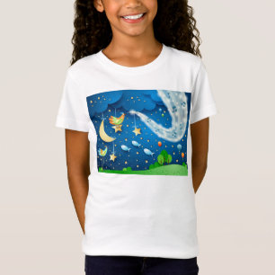Camiseta Noche con música y pájaros