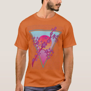Camiseta Noche de arte japonés Sakura Flower Vaporwave Cher