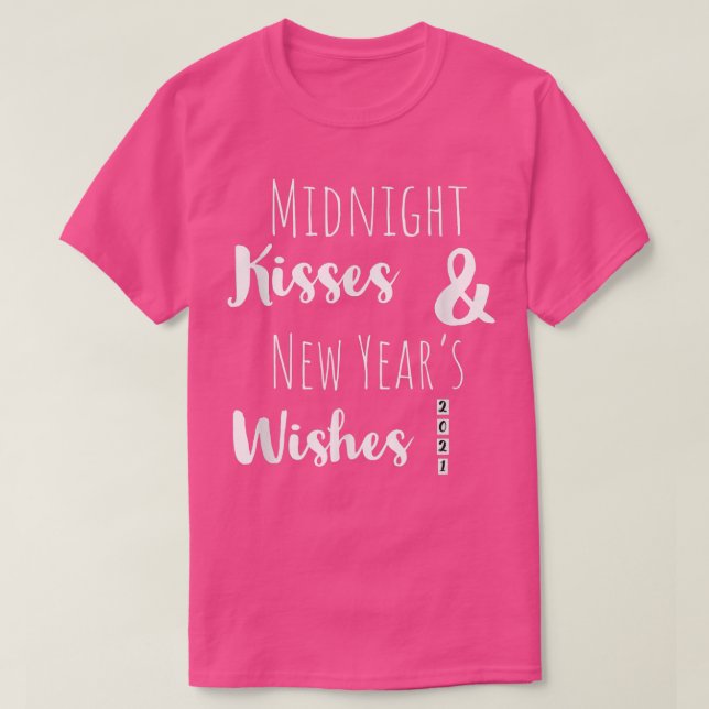 Camiseta Noche de besos de Año Nuevo desea ropa de vacacion (Diseño del anverso)