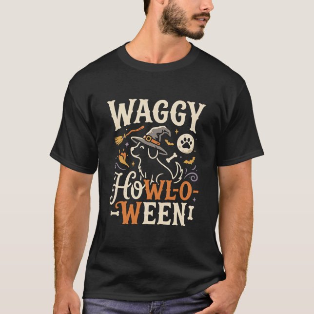 Camiseta Noche de bruja de Halloween de perro (Anverso)