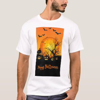 Camiseta Noche de calabazas y murciélagos de luna llena de