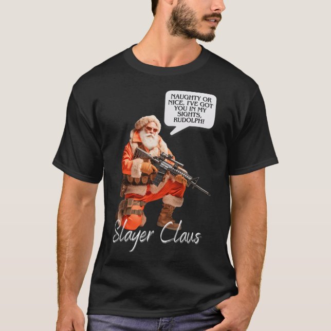 Camiseta Noche de caza navideña de Kris Kringle Santa Claus (Anverso)