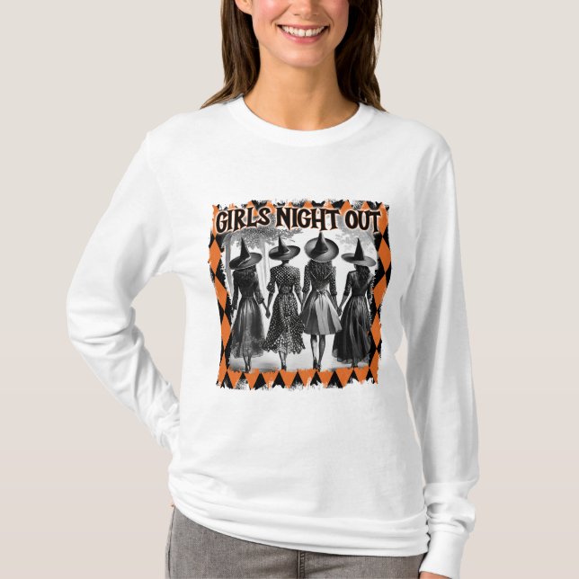 Camiseta Noche de chicas brujas de Halloween (Anverso)