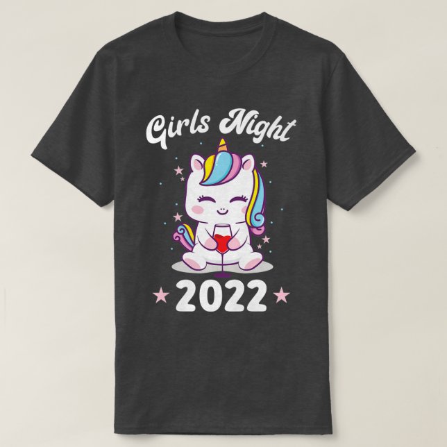 Camiseta Noche de chicas de unicornio 2022 de fiesta de lúp (Diseño del anverso)
