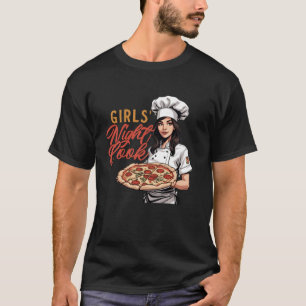 Camiseta Noche de Chicas Edición Pizza de Cocina Comida Ita