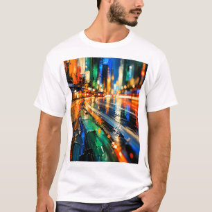 Camiseta Noche de ciudad abstracta
