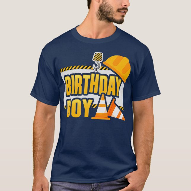 Camiseta Noche de cumpleaños de construcción Niños Escuadró (Anverso)