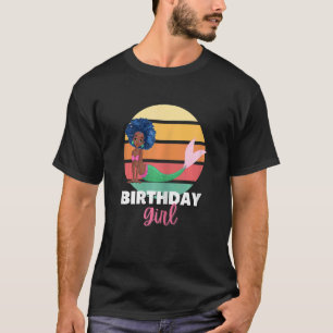 Camiseta Noche de cumpleaños de la sirena afroamericana