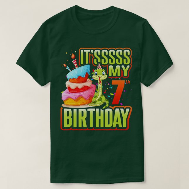 Camiseta Noche de cumpleaños de serpiente niños de sétimo r (Diseño del anverso)