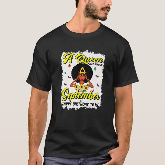 Camiseta Noche De Cumpleaños Reina Nacida En Septiembre Chi (Anverso)